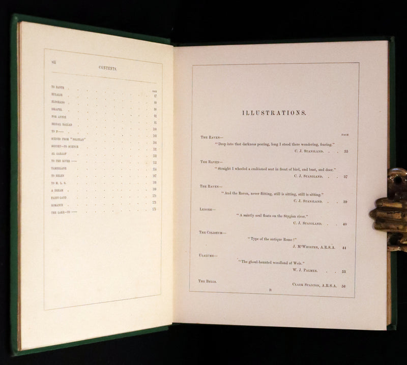 1869 Scarce Victorian Book - The Poetical Works of Edgar Allan Poe. Edinburgh Illustrated Edition.