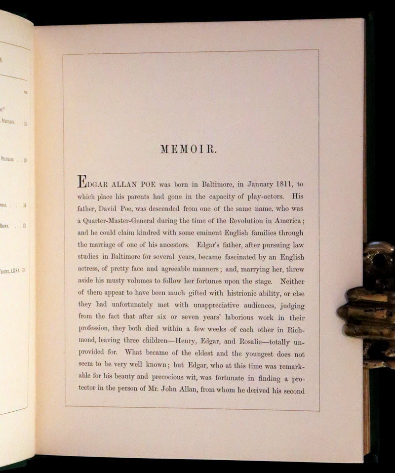 1869 Scarce Victorian Book - The Poetical Works of Edgar Allan Poe. Edinburgh Illustrated Edition.