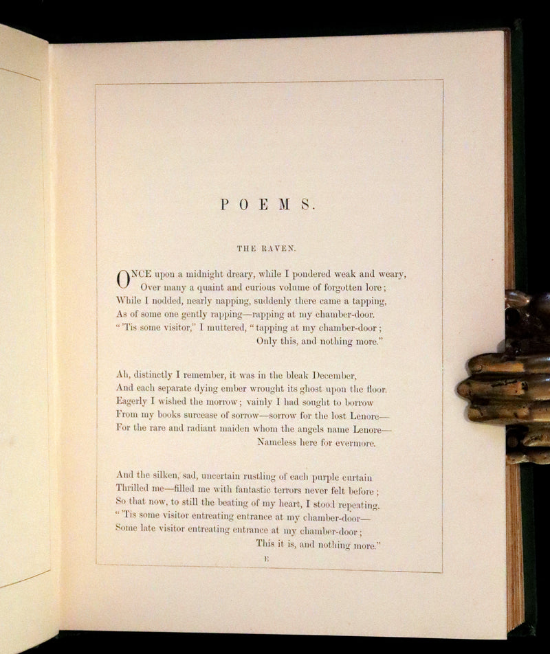 1869 Scarce Victorian Book - The Poetical Works of Edgar Allan Poe. Edinburgh Illustrated Edition.