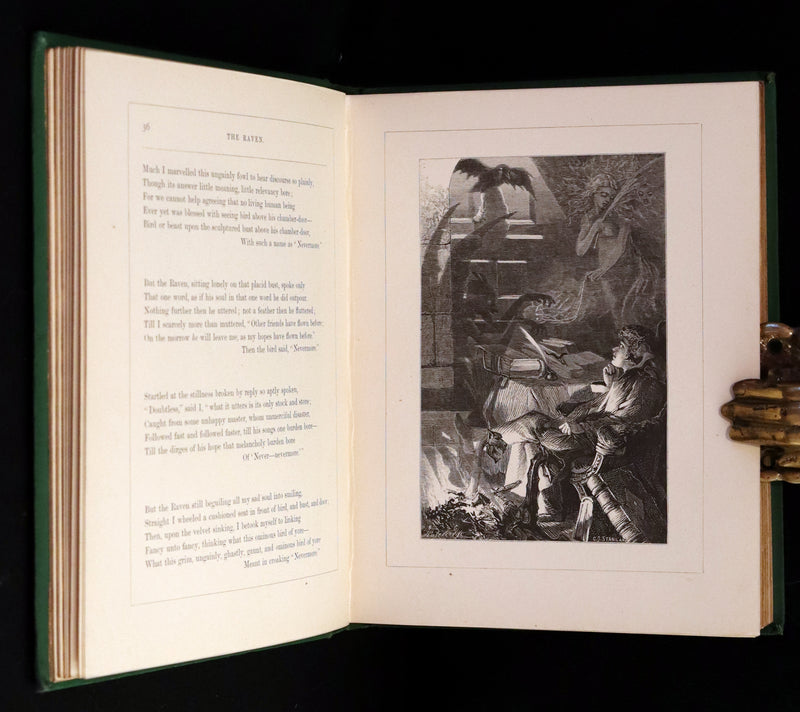 1869 Scarce Victorian Book - The Poetical Works of Edgar Allan Poe. Edinburgh Illustrated Edition.