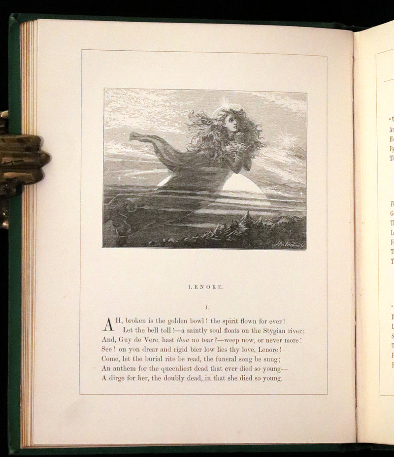 1869 Scarce Victorian Book - The Poetical Works of Edgar Allan Poe. Edinburgh Illustrated Edition.