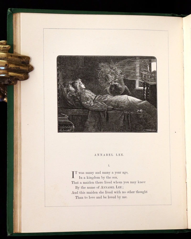 1869 Scarce Victorian Book - The Poetical Works of Edgar Allan Poe. Edinburgh Illustrated Edition.