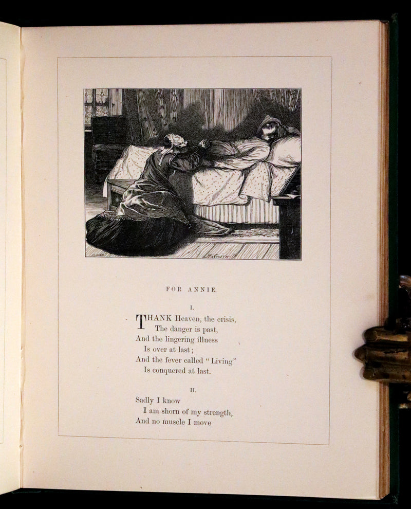 1869 Scarce Victorian Book - The Poetical Works of Edgar Allan Poe. Edinburgh Illustrated Edition.