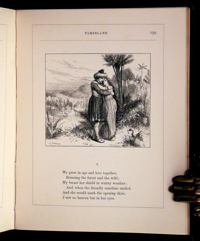 1869 Scarce Victorian Book - The Poetical Works of Edgar Allan Poe. Edinburgh Illustrated Edition.