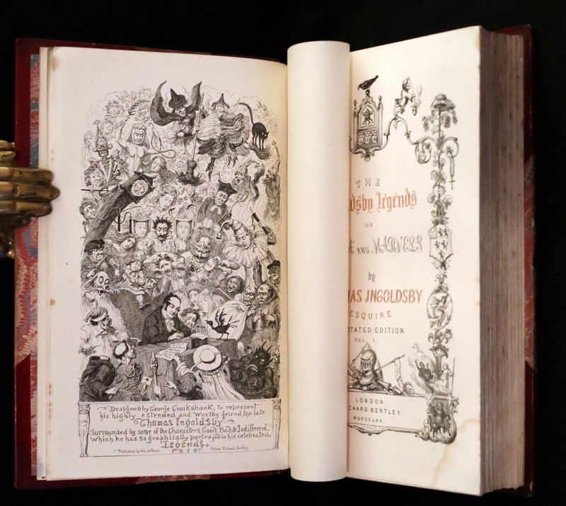 1870 Rare Ramage Binding - INGOLDSBY LEGENDS Illustrated by Cruikshank and Leech.