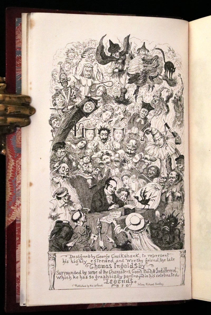 1870 Rare Ramage Binding - INGOLDSBY LEGENDS Illustrated by Cruikshank and Leech.