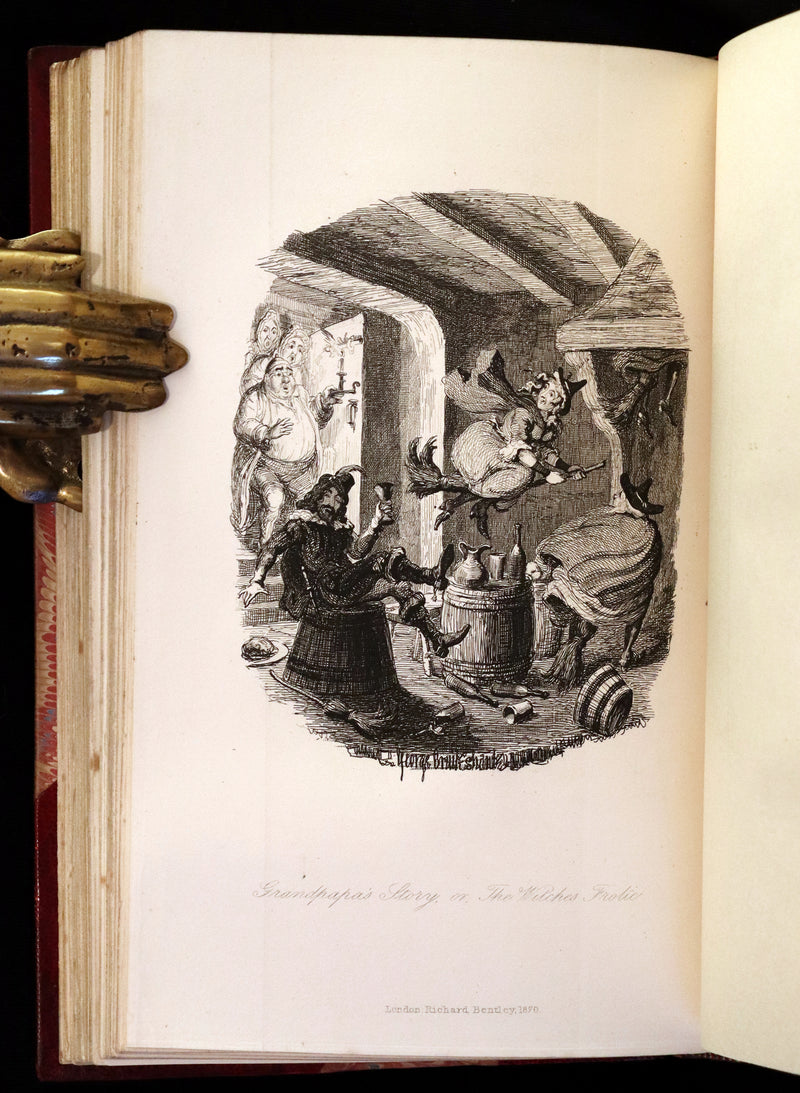 1870 Rare Ramage Binding - INGOLDSBY LEGENDS Illustrated by Cruikshank and Leech.