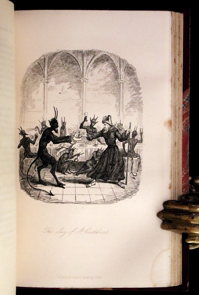 1870 Rare Ramage Binding - INGOLDSBY LEGENDS Illustrated by Cruikshank and Leech.