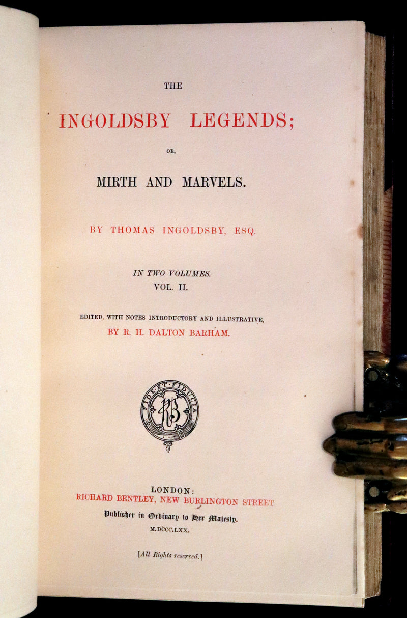 1870 Rare Ramage Binding - INGOLDSBY LEGENDS Illustrated by Cruikshank and Leech.