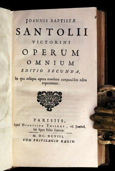 1698 Rare Latin Book ~ Poems of Jean-Baptiste de Santeul - Joannis Baptistae Santolii Victorini Operum Omnium.