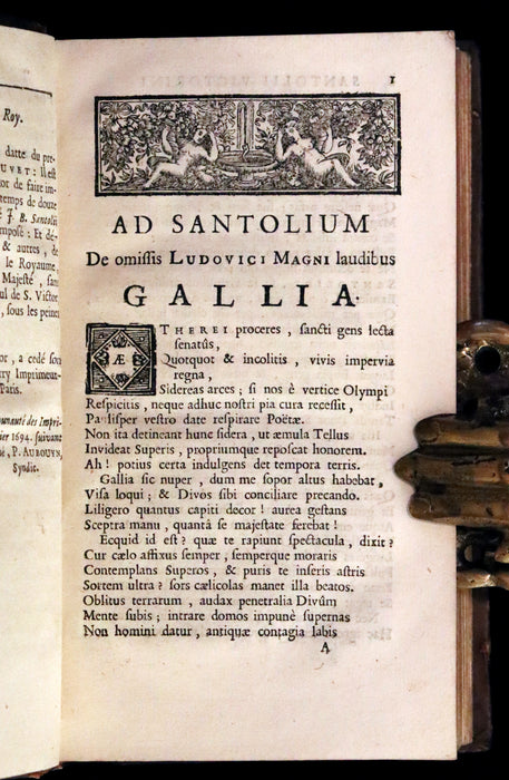 1698 Rare Latin Book ~ Poems of Jean-Baptiste de Santeul - Joannis Baptistae Santolii Victorini Operum Omnium.