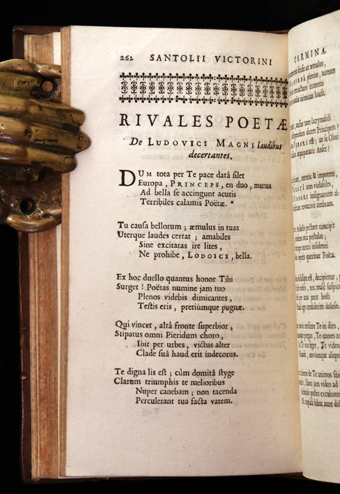 1698 Rare Latin Book ~ Poems of Jean-Baptiste de Santeul - Joannis Baptistae Santolii Victorini Operum Omnium.