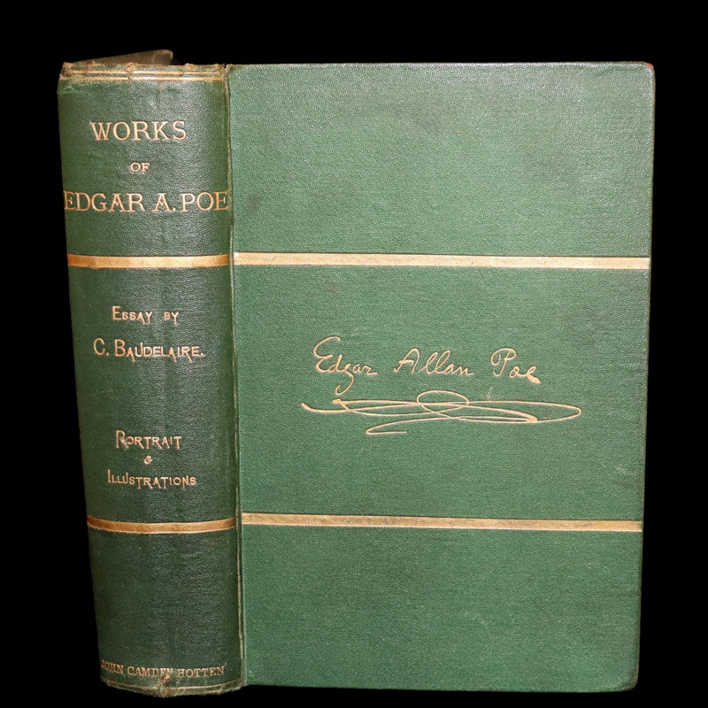1873 Scarce Book - WORKS OF EDGAR ALLAN POE. First Edition with a Study on his Life & Writings by CHARLES BAUDELAIRE.