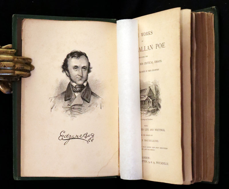 1873 Scarce Book - WORKS OF EDGAR ALLAN POE. First Edition with a Study on his Life & Writings by CHARLES BAUDELAIRE.