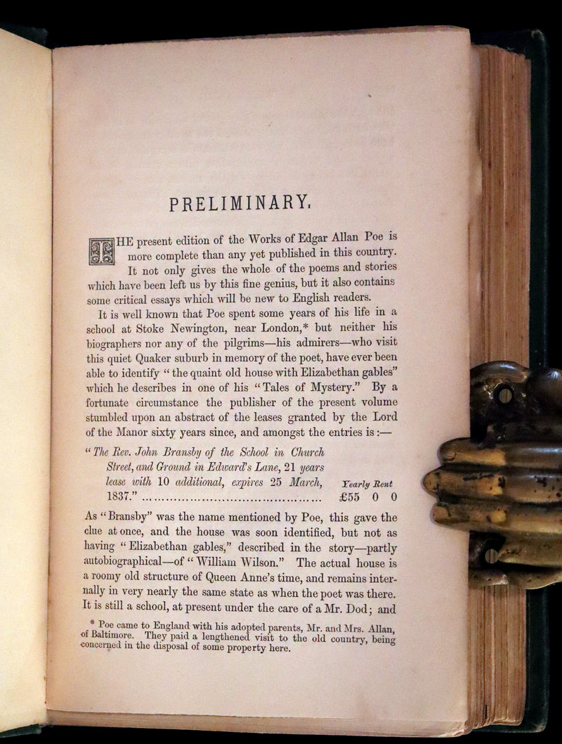 1873 Scarce Book - WORKS OF EDGAR ALLAN POE. First Edition with a Study on his Life & Writings by CHARLES BAUDELAIRE.