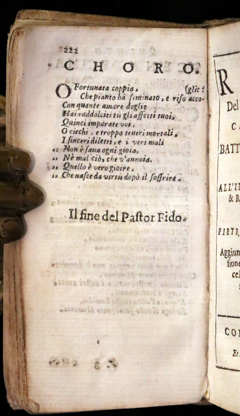 1637 Scarce Italian Book - IL PASTOR FIDO by Giovanni Battista Guarini. illustrated.