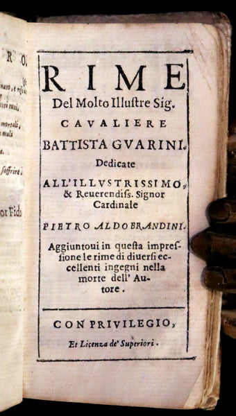 1637 Scarce Italian Book - IL PASTOR FIDO by Giovanni Battista Guarini. illustrated.