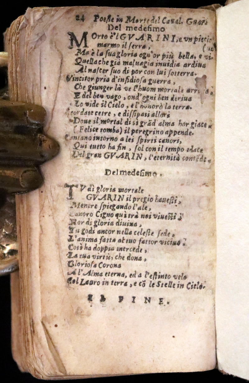 1637 Scarce Italian Book - IL PASTOR FIDO by Giovanni Battista Guarini. illustrated.