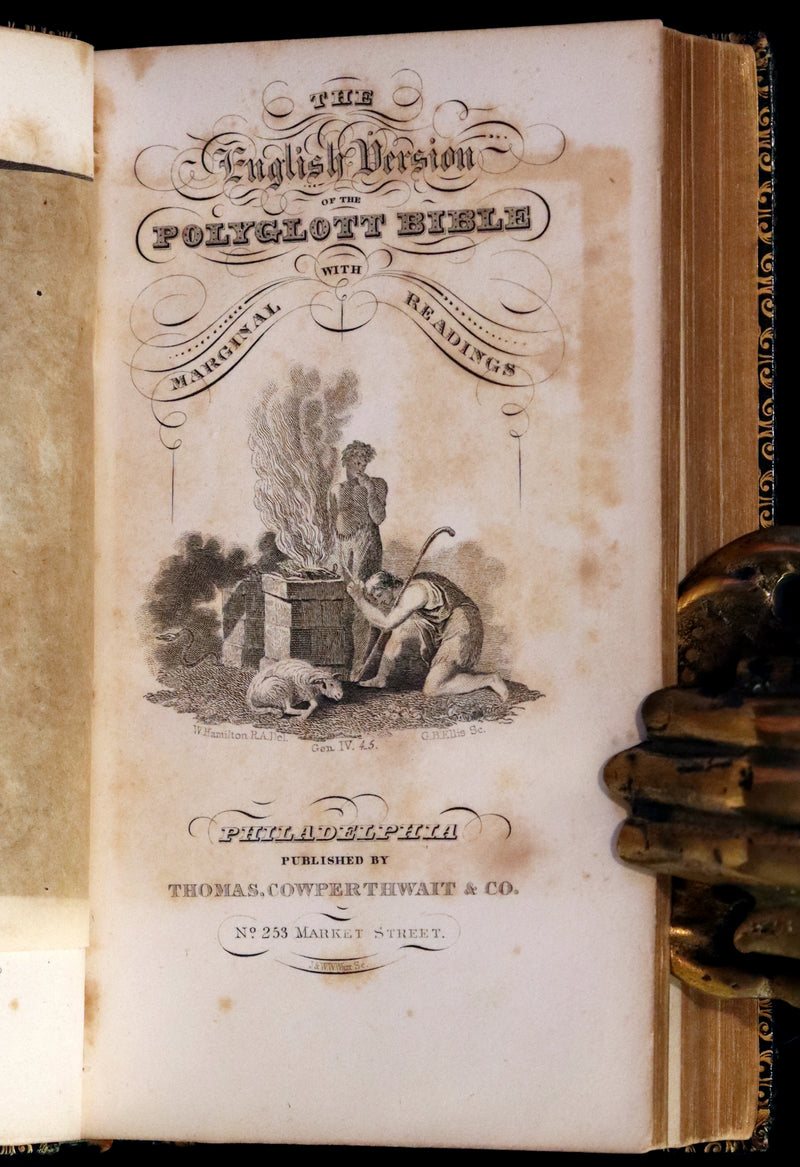 1841 Beautiful Binding - The Polyglott BIBLE, Containing the Old and New Testaments.