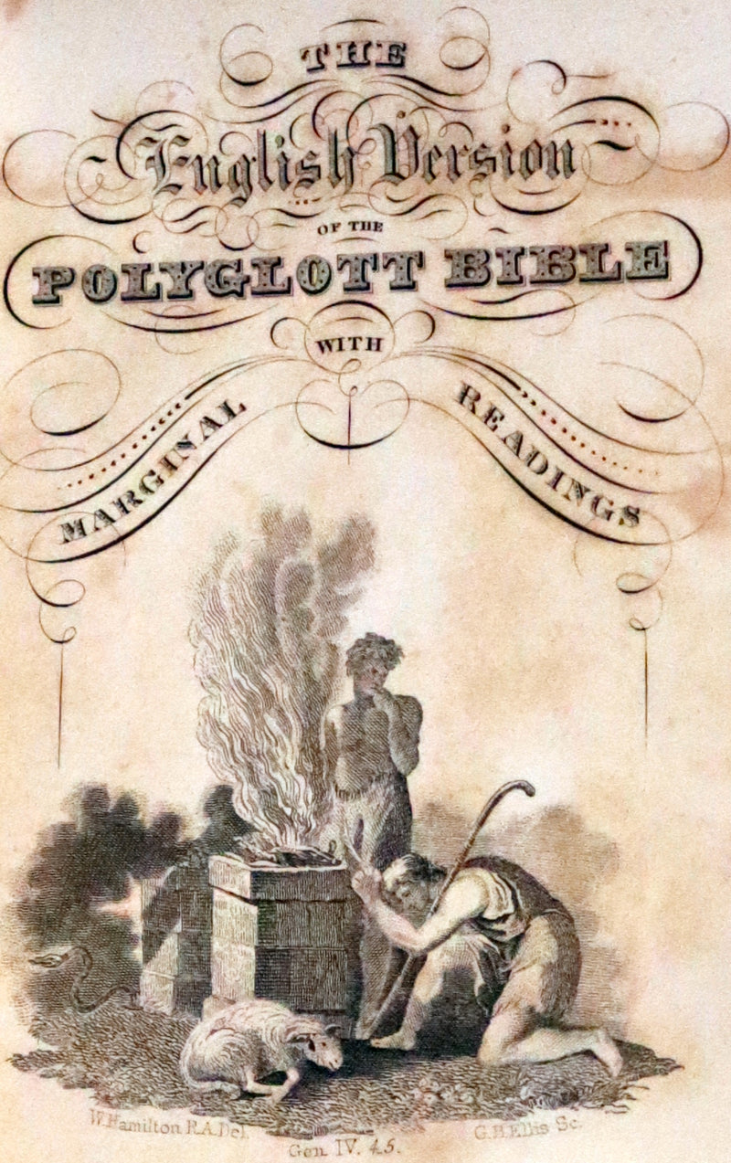 1841 Beautiful Binding - The Polyglott BIBLE, Containing the Old and New Testaments.