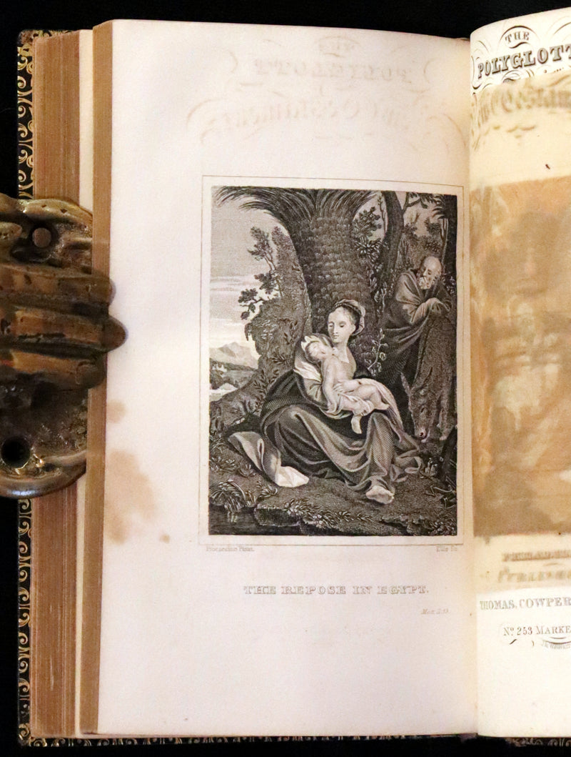 1841 Beautiful Binding - The Polyglott BIBLE, Containing the Old and New Testaments.