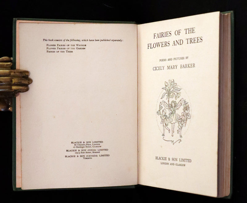 1950 Rare Cicely Mary Barker Book - FAIRIES OF THE FLOWERS AND TREES. First Edition.