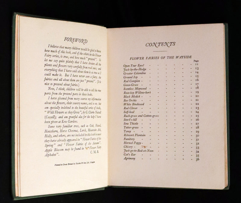 1950 Rare Cicely Mary Barker Book - FAIRIES OF THE FLOWERS AND TREES. First Edition.