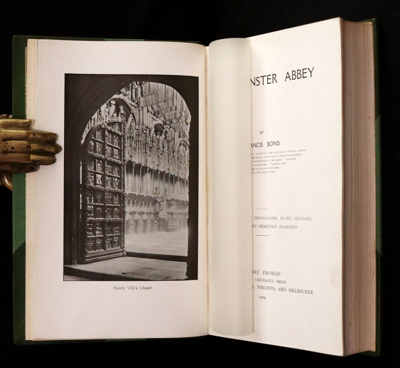 1909 Rare Architecture First Edition Bound by Sangorski - WESTMINSTER ABBEY by Francis Bond.