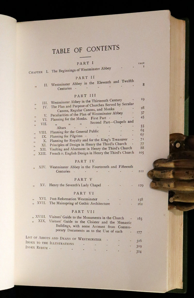 1909 Rare Architecture First Edition Bound by Sangorski - WESTMINSTER ABBEY by Francis Bond.