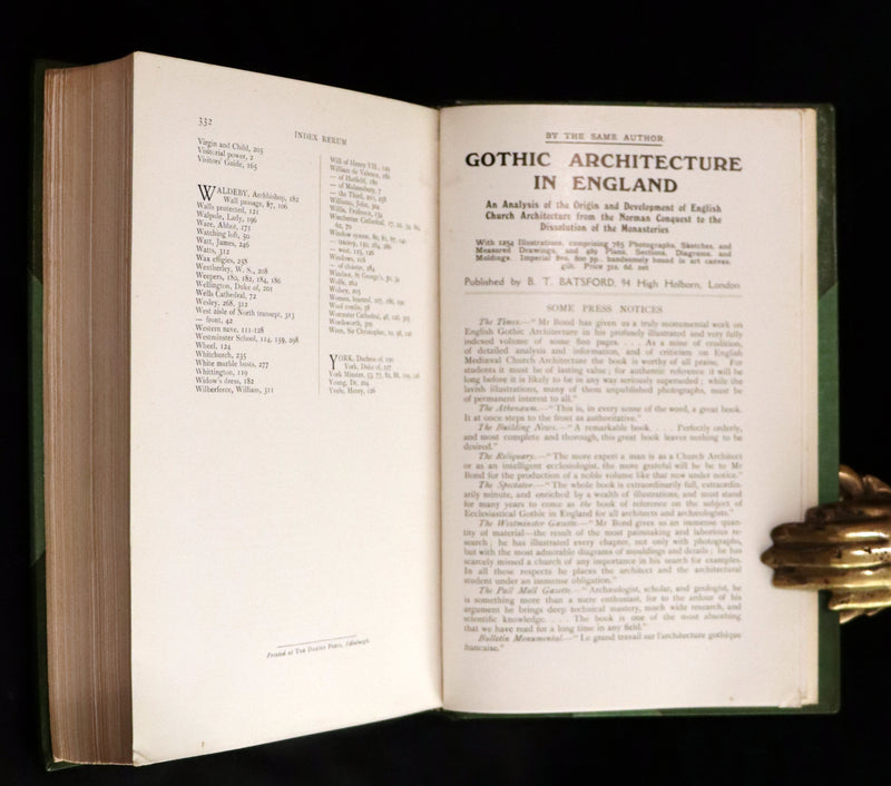 1909 Rare Architecture First Edition Bound by Sangorski - WESTMINSTER ABBEY by Francis Bond.