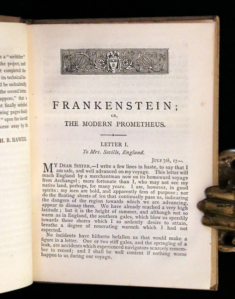 1886 Scarce Early Edition - FRANKENSTEIN or The Modern Prometheus by Mary Shelley.