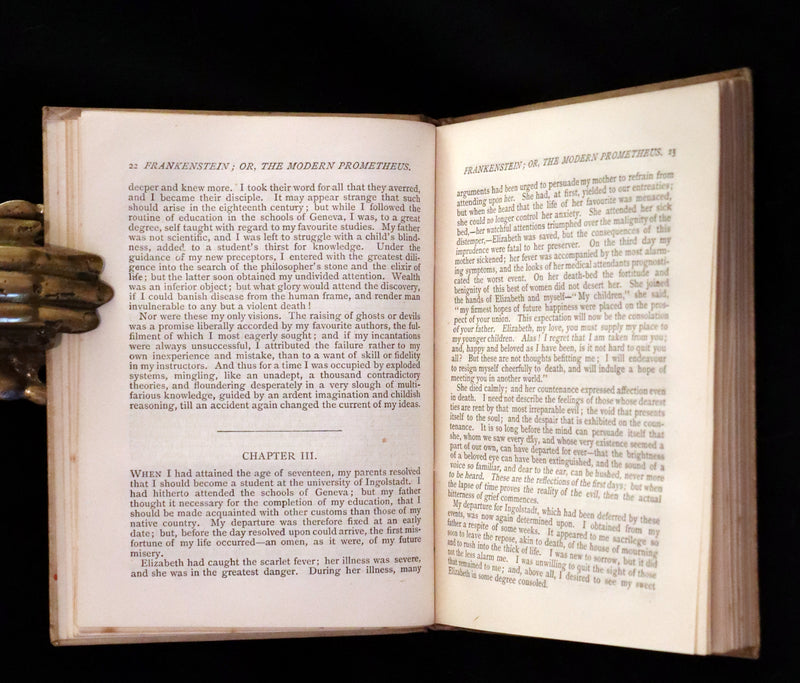 1886 Scarce Early Edition - FRANKENSTEIN or The Modern Prometheus by Mary Shelley.