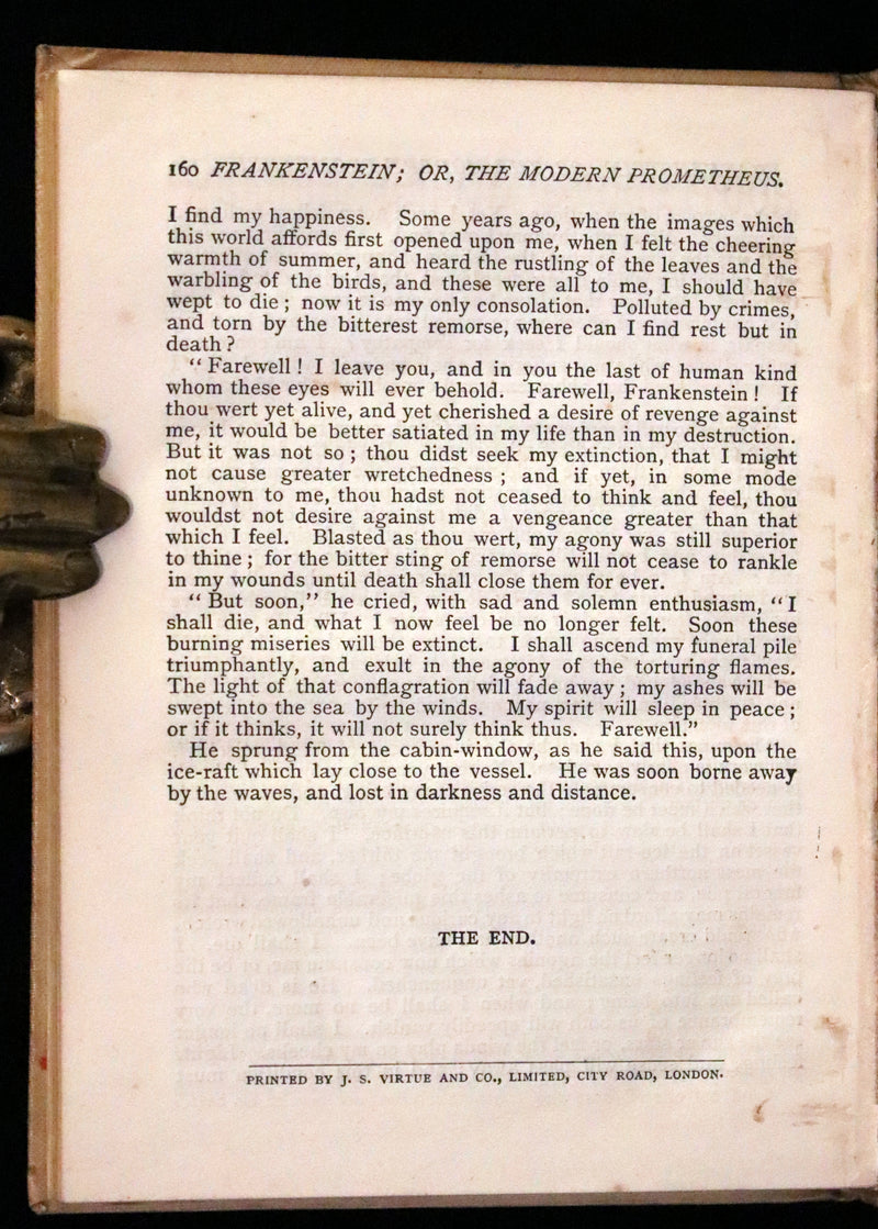 1886 Scarce Early Edition - FRANKENSTEIN or The Modern Prometheus by Mary Shelley.