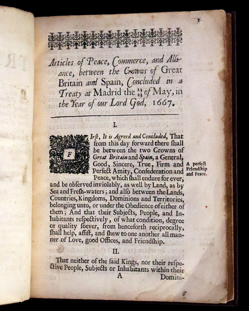 1686 First Edition - TREATY OF AMERICAN NEUTRALITY - Treaty of Whitehall between France and England. (Bound With) SEVERAL TREATIES OF PEACE .