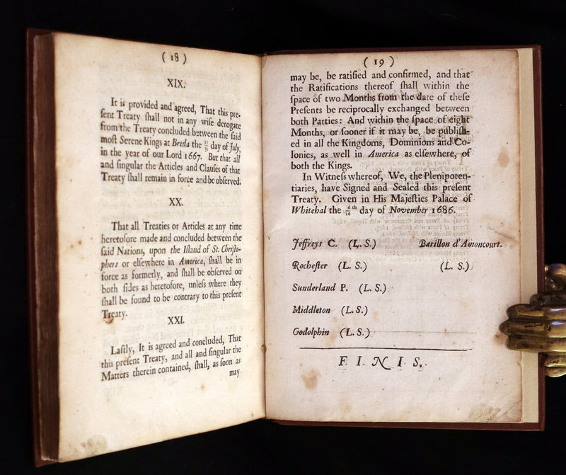 1686 First Edition - TREATY OF AMERICAN NEUTRALITY - Treaty of Whitehall between France and England. (Bound With) SEVERAL TREATIES OF PEACE .