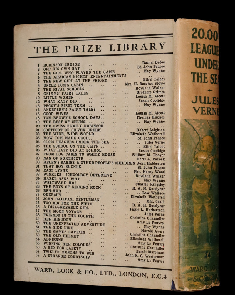 1920 Rare Book in Dust Jacket - Twenty Thousand Leagues Under the Sea by Jules Verne.