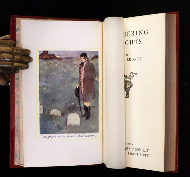 1921 Rare Book bound by Riviere - WUTHERING HEIGHTS by Emily Bronte. Frontispiece by Edmund Dulac.