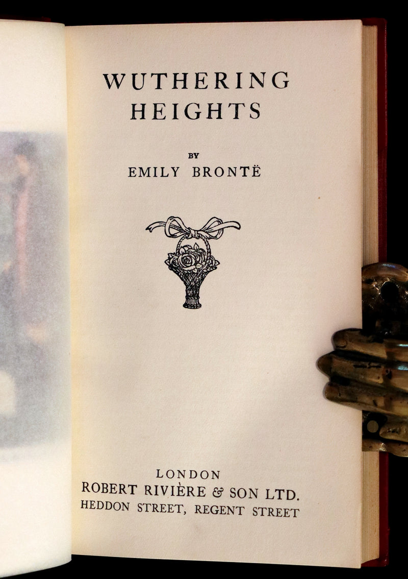 1921 Rare Book bound by Riviere - WUTHERING HEIGHTS by Emily Bronte. Frontispiece by Edmund Dulac.