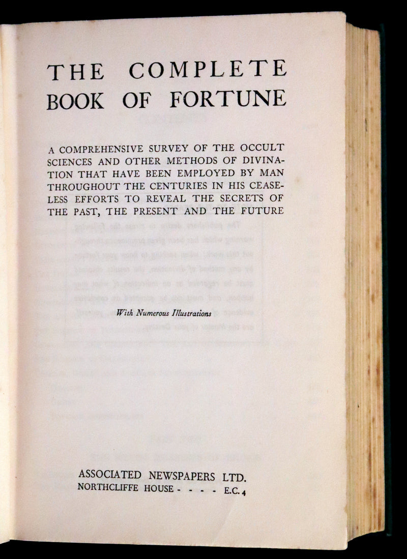 1930 Rare Book - The Complete Book of Fortune A Comprehensive Survey Of The Occult Sciences & Other Methods Of Divination.