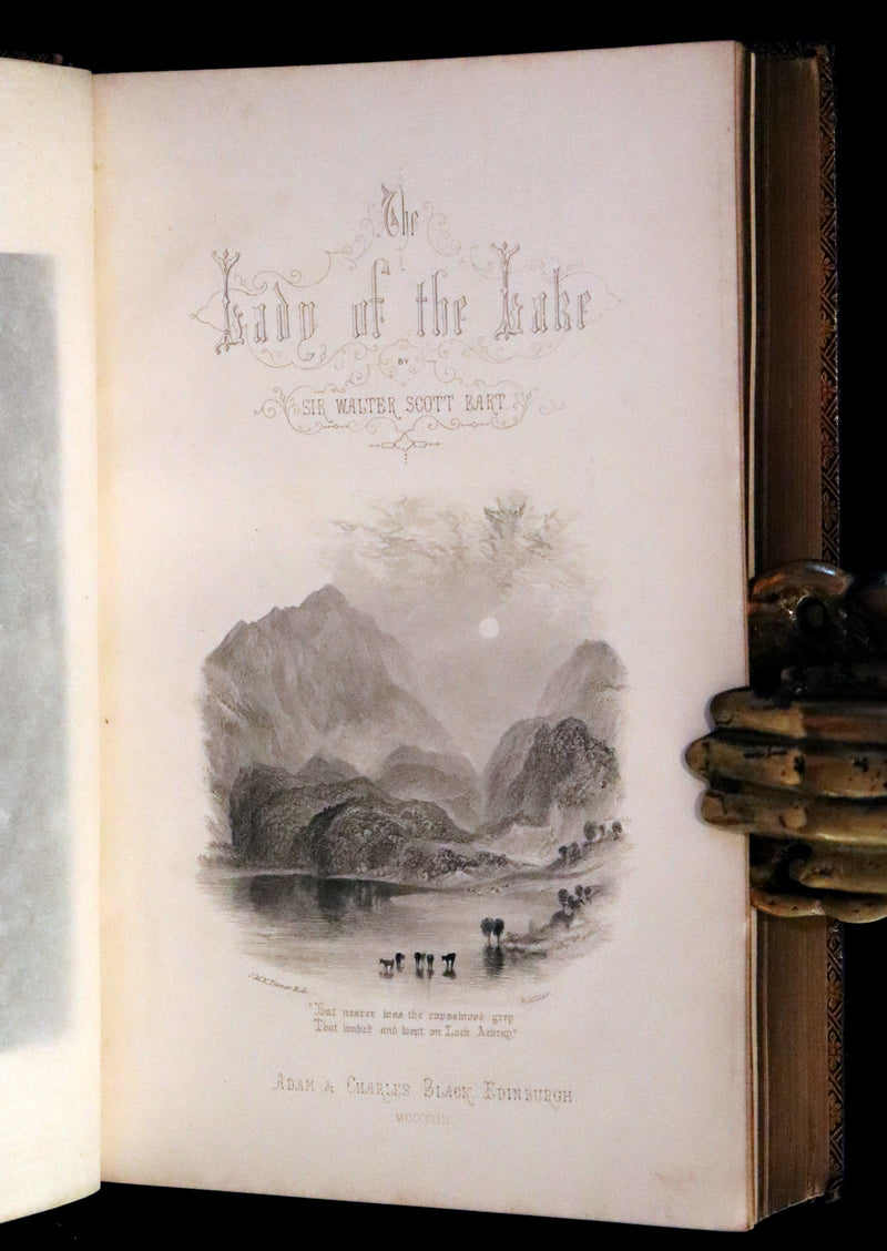 1853 Rare Book ~ Lady of the Lake by Sir Walter Scott, Illustrated by Birket Foster and John Gilbert.