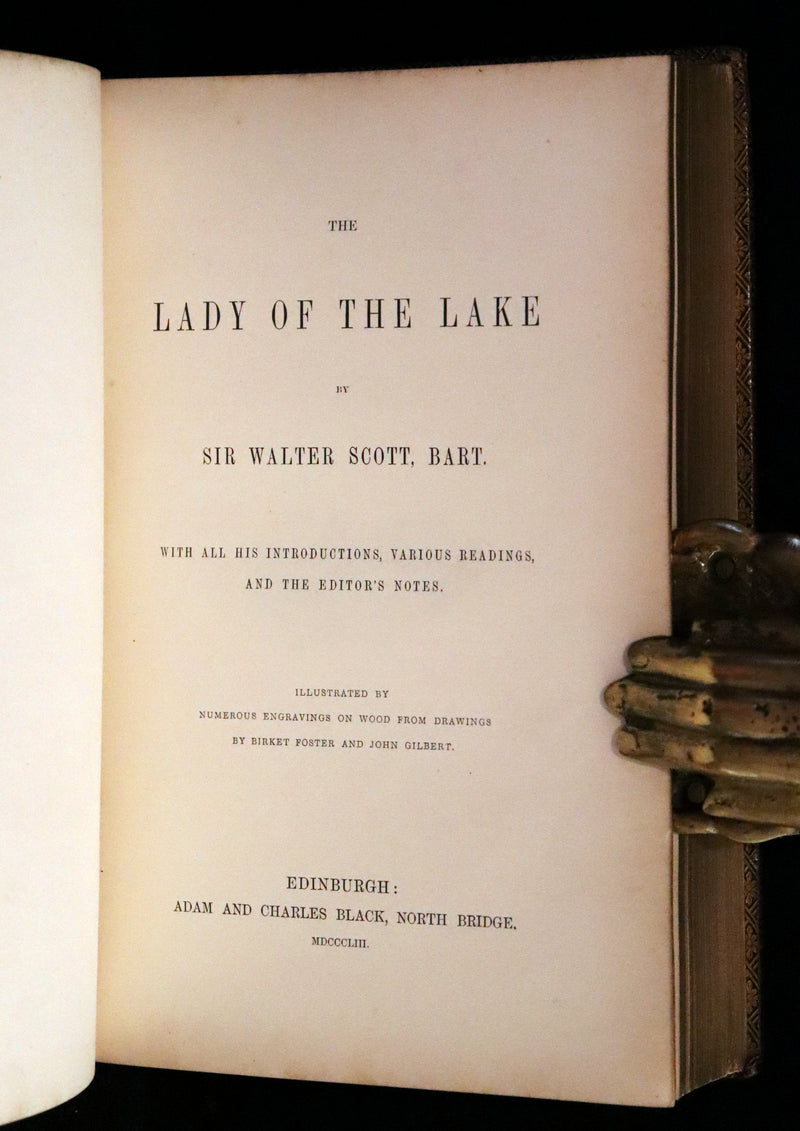 1853 Rare Book ~ Lady of the Lake by Sir Walter Scott, Illustrated by Birket Foster and John Gilbert.