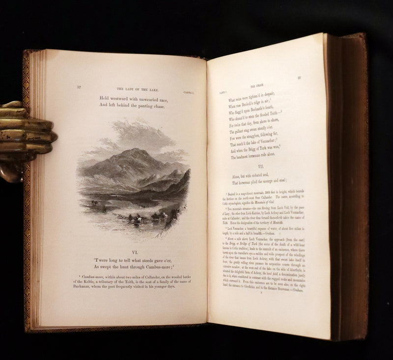 1853 Rare Book ~ Lady of the Lake by Sir Walter Scott, Illustrated by Birket Foster and John Gilbert.