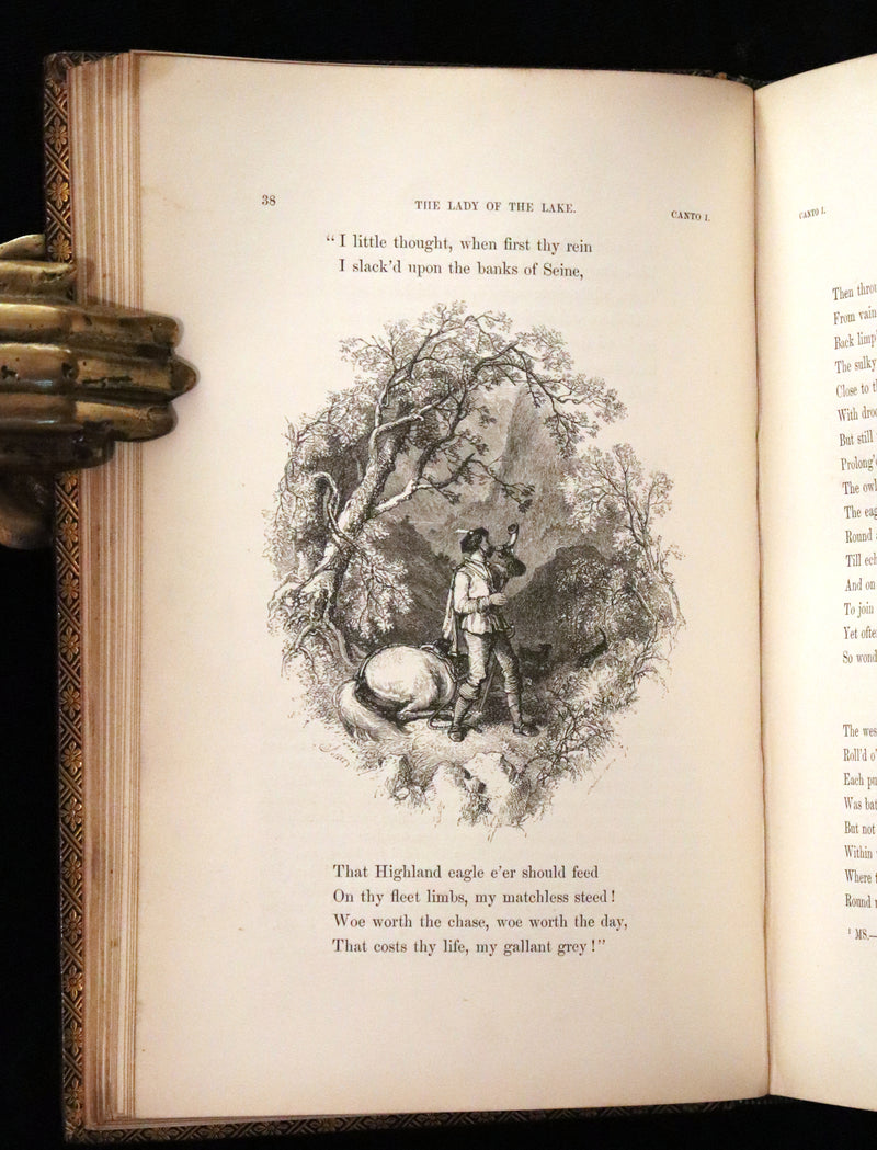 1853 Rare Book ~ Lady of the Lake by Sir Walter Scott, Illustrated by Birket Foster and John Gilbert.