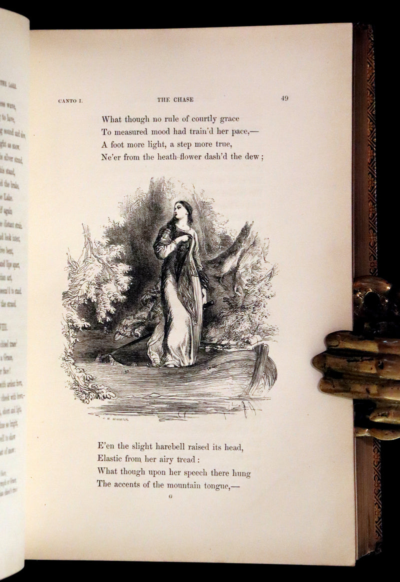 1853 Rare Book ~ Lady of the Lake by Sir Walter Scott, Illustrated by Birket Foster and John Gilbert.