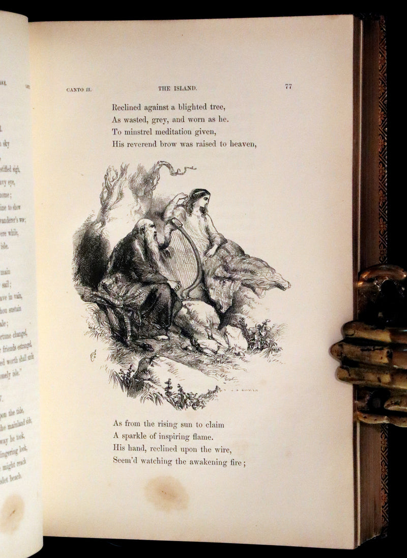 1853 Rare Book ~ Lady of the Lake by Sir Walter Scott, Illustrated by Birket Foster and John Gilbert.