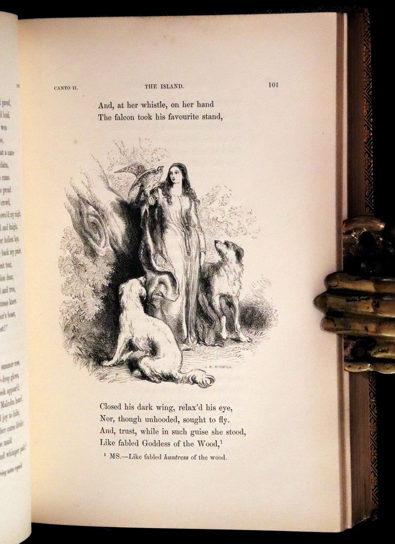 1853 Rare Book ~ Lady of the Lake by Sir Walter Scott, Illustrated by Birket Foster and John Gilbert.