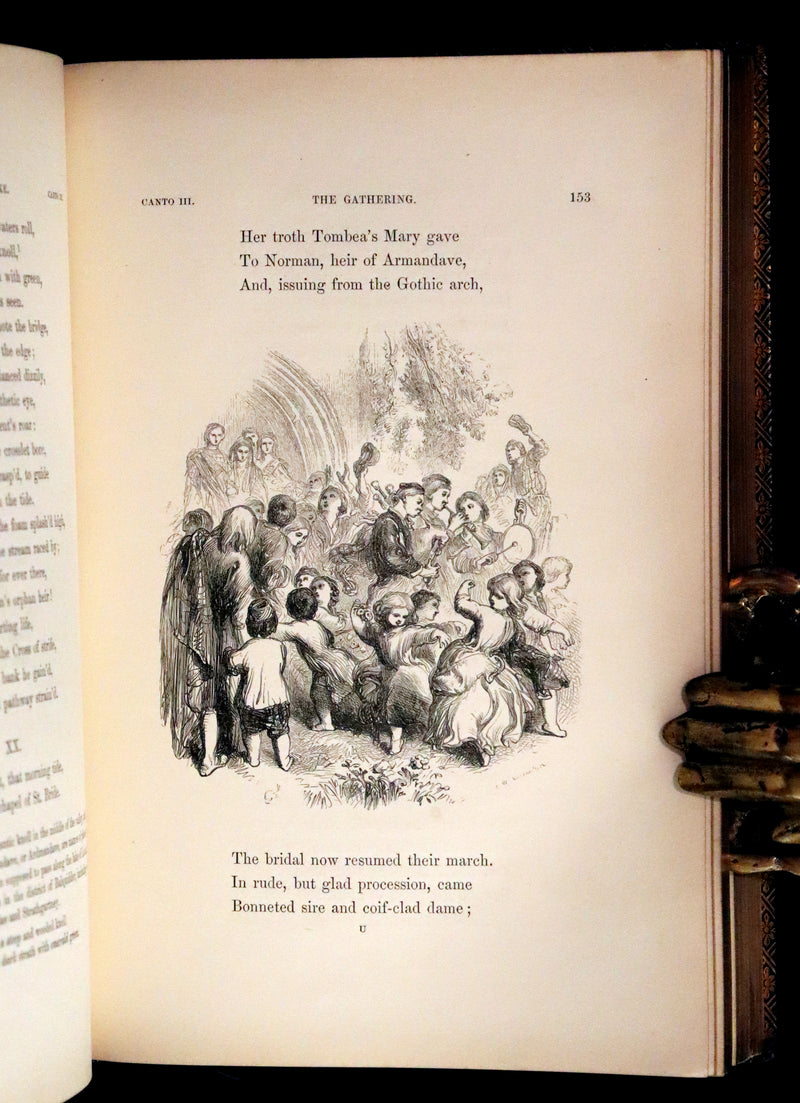 1853 Rare Book ~ Lady of the Lake by Sir Walter Scott, Illustrated by Birket Foster and John Gilbert.