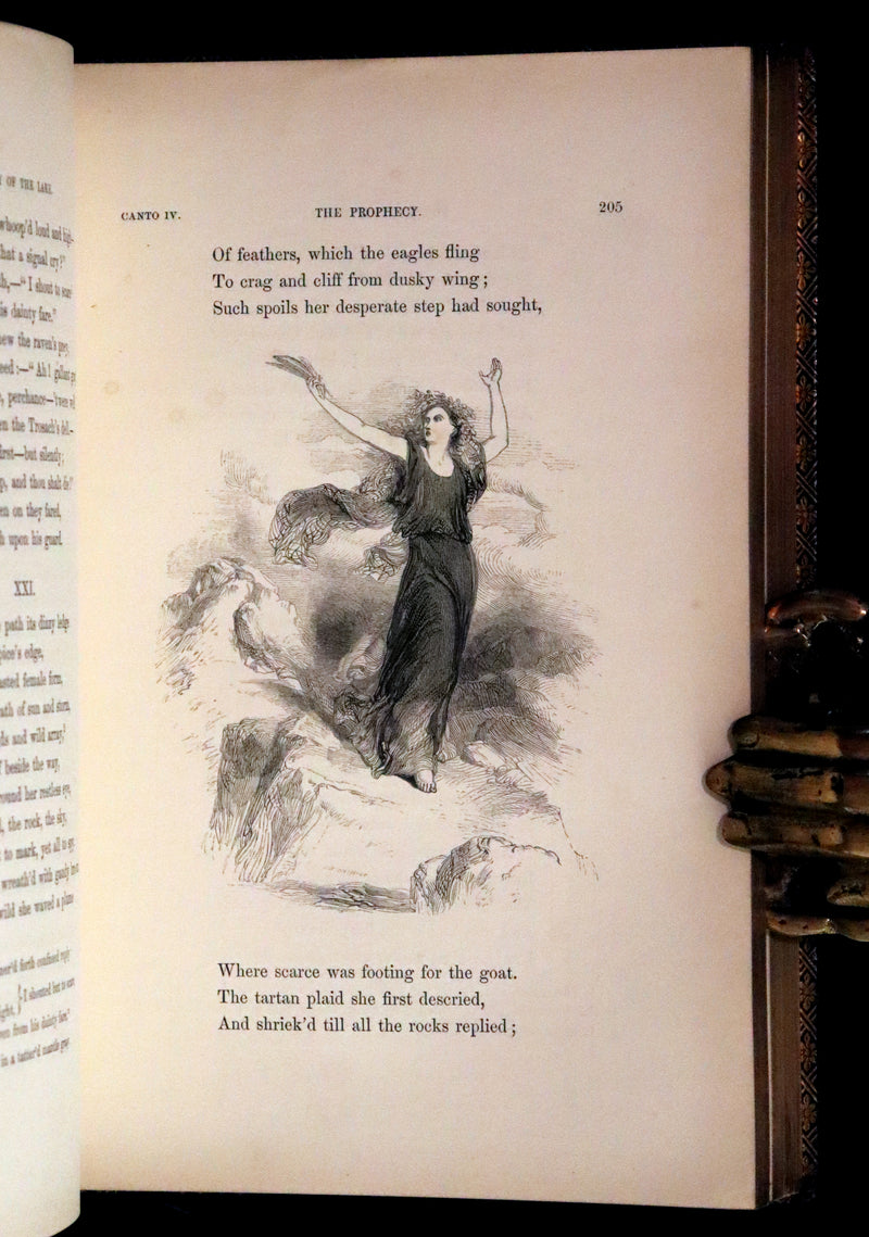 1853 Rare Book ~ Lady of the Lake by Sir Walter Scott, Illustrated by Birket Foster and John Gilbert.