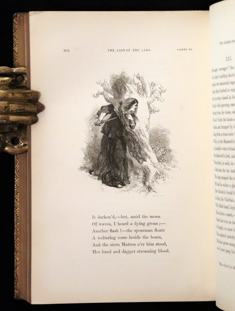 1853 Rare Book ~ Lady of the Lake by Sir Walter Scott, Illustrated by Birket Foster and John Gilbert.