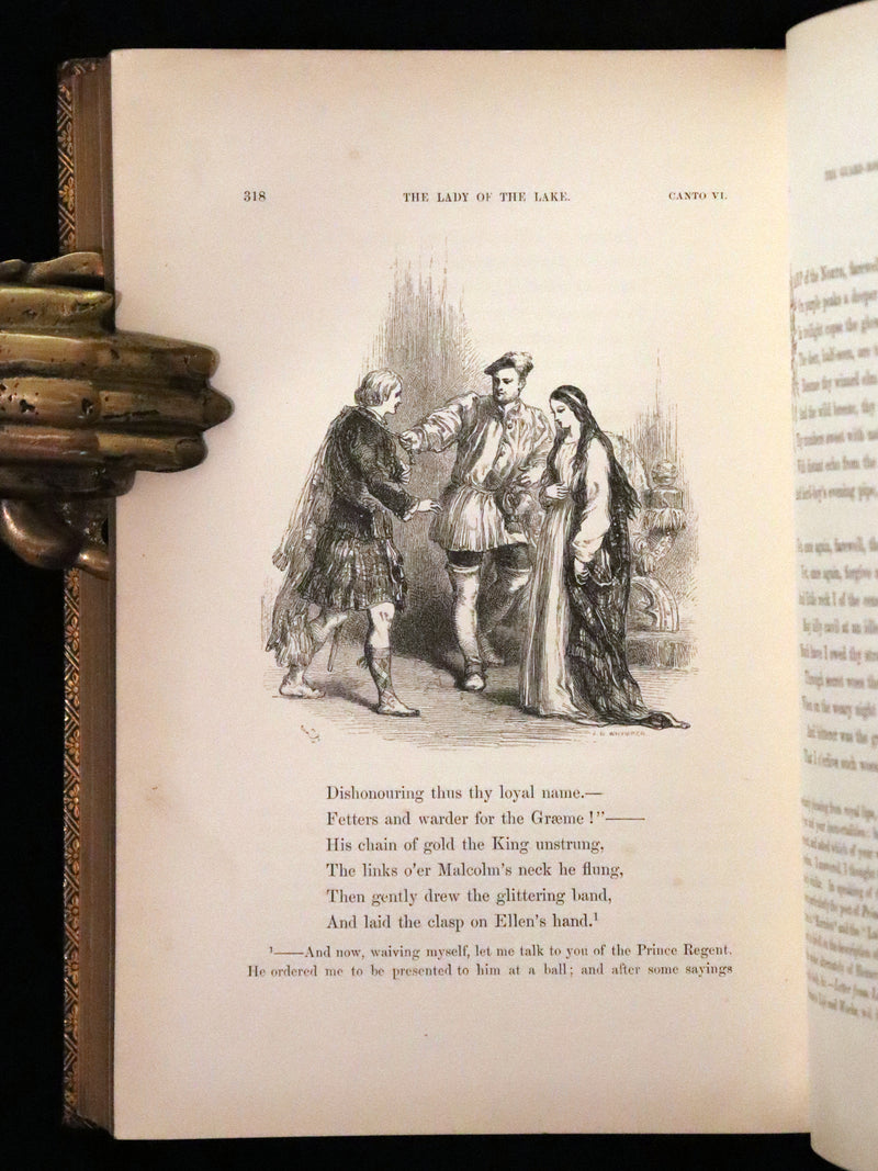 1853 Rare Book ~ Lady of the Lake by Sir Walter Scott, Illustrated by Birket Foster and John Gilbert.